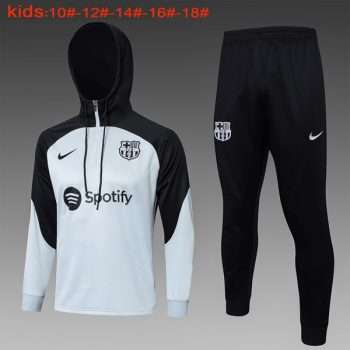 Sudadera Con Capucha Ninos FC Barcelona 2024 Gris Negro