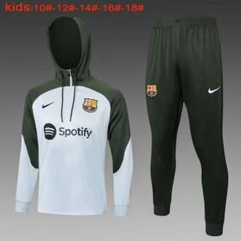 Sudadera Con Capucha Ninos FC Barcelona 2024 Gris Verde