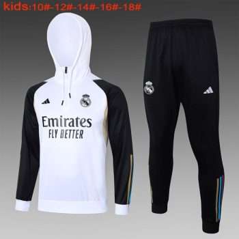 Sudadera Con Capucha Ninos Real Madrid 2024 Blanco