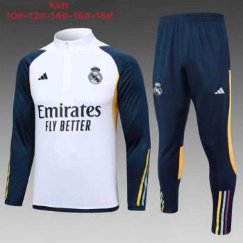 Sudadera Entrenamiento Ninos Real Madrid 24 Blanco Azul