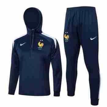 Chandal Con Capucha Francia 2024 2025 Azul