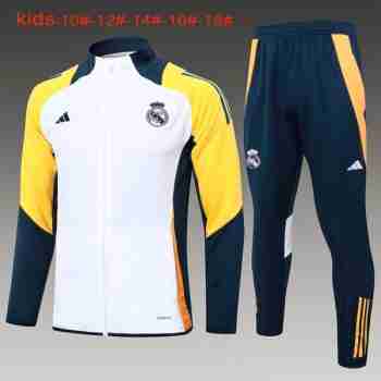 Chandal Ninos Real Madrid 2024 2025 Blanco Amarillo