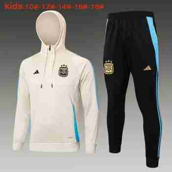 Sudadera Con Capucha Ninos Argentina 2024 2025 Amarillo