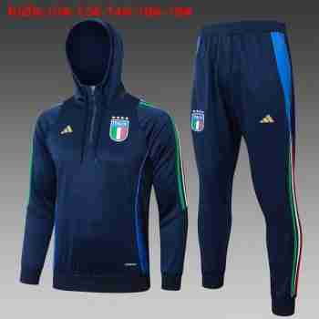 Sudadera Con Capucha Ninos Italia 2024 2025 Azul