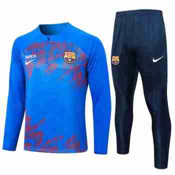 Sudadera De Training FC Barcelona 2024 2025 Azul Rojo