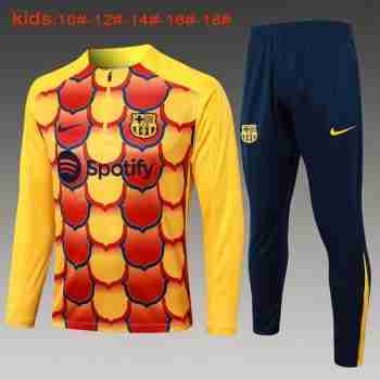 Sudadera De Training Ninos FC Barcelona 2024 2025 Amarillo Rojo