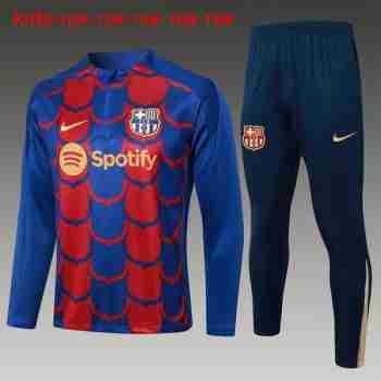 Sudadera De Training Ninos FC Barcelona 2024 2025 Azul Rojo