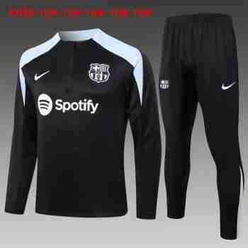 Sudadera De Training Ninos FC Barcelona 2024 2025 Negro Gris