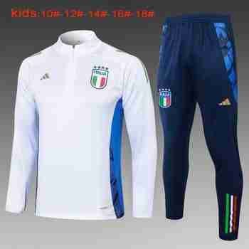 Sudadera De Training Ninos Italia 2024 2025 Blanco Azul