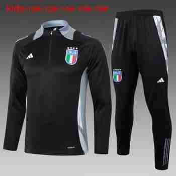 Sudadera De Training Ninos Italia 2024 2025 Negro Gris