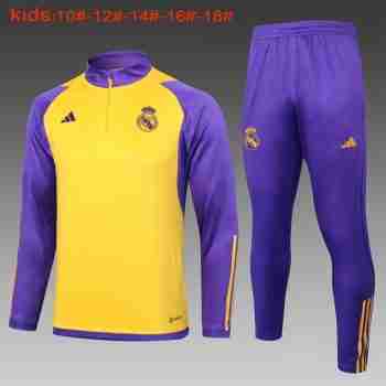Sudadera De Training Ninos Real Madrid 2024 Amarillo Purpura