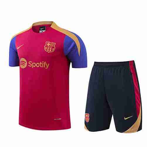 Tailandia Conjunto Camiseta Entrenamiento FC Barcelona 2024 2025 Rojo Azul