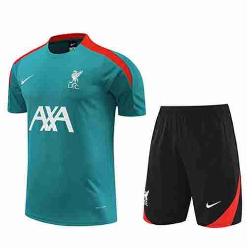 Tailandia Conjunto Camiseta Entrenamiento Liverpool 2024 2025 Negro Verde