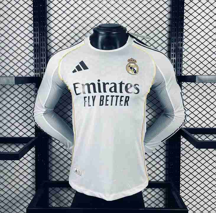 Tailandia Camiseta Manga Larga Primera Real Madrid 2025 2026