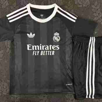 Camiseta Real Madrid Conjunto Niños Portero 2025 2026 Negro