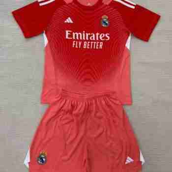 Camiseta Real Madrid Conjunto Niños Portero 2025 2026 Rojo