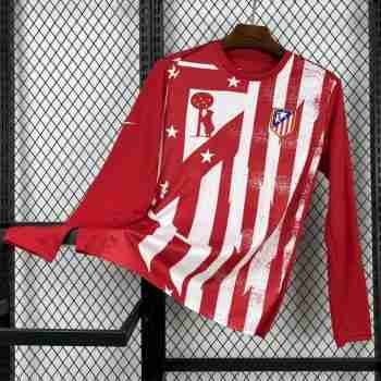 Tailandia Camiseta Manga Larga Pre Match Atlético De Madrid 2025 2026 Rojo