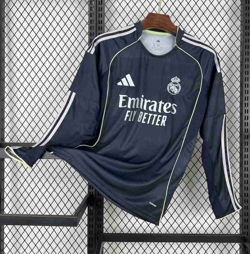 Tailandia Camiseta Segunda Manga Larga Real Madrid 2025 2026
