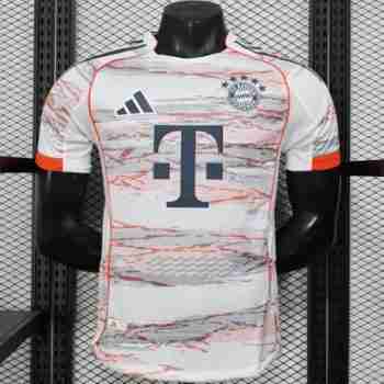 Versión Jugador Camiseta Segunda Bayern Munich 2025 26 Blanco