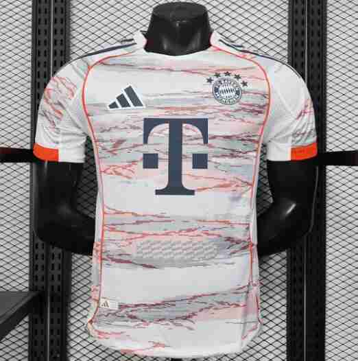 Versión Jugador Camiseta Segunda Bayern Munich 2025 26 Blanco