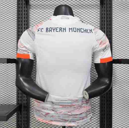 Versión Jugador Camiseta Segunda Bayern Munich 2025 26 Blanco_1