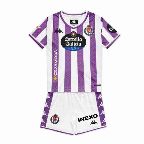 Camiseta Real Valladolid 1ª Niño 2025-2026 Camiseta Real Valladolid Conjunto Niños Primera 2025 2026