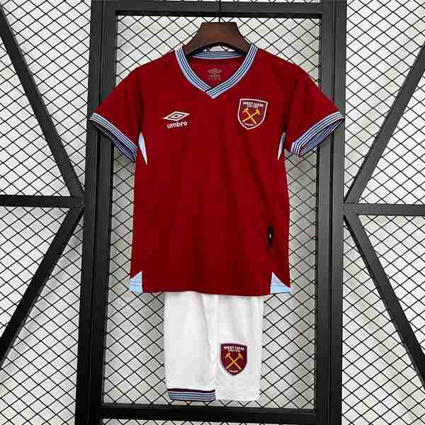 Camiseta West Ham 1ª Niño 2025-2026 Camiseta West Ham United Conjunto Niños Primera 2025 2026