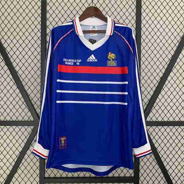 Tailandia Camiseta Francia 1ª ML Retro 1998 Tailandia Camiseta Primera Manga Larga Francia Retro 1998