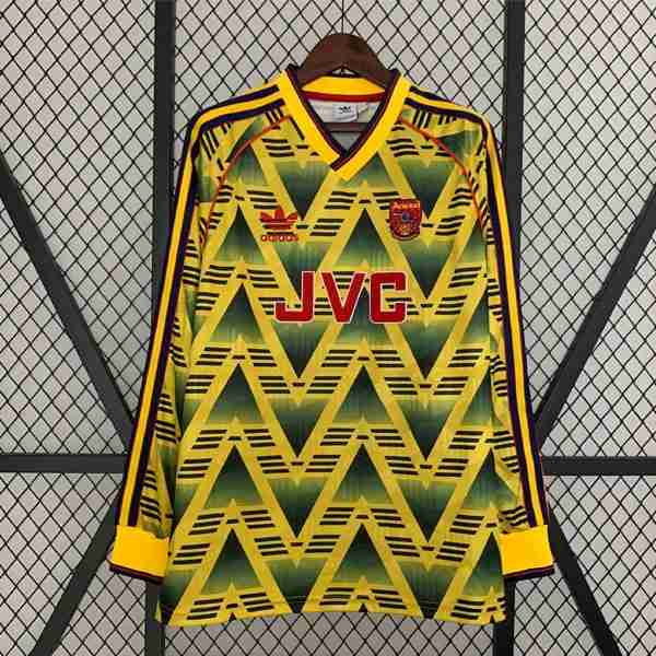 Tailandia Camiseta Arsenal 2ª ML Retro 1991 1993 Tailandia Camiseta Segunda Manga Larga Arsenal Retro 1991 1993