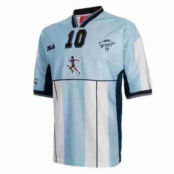 Camiseta Argentina NO.10 Maradona 1ª Retro 2001 Azul Tailandia NO.10 Maradona Camiseta Primera Argentina Retro 2001 Azul