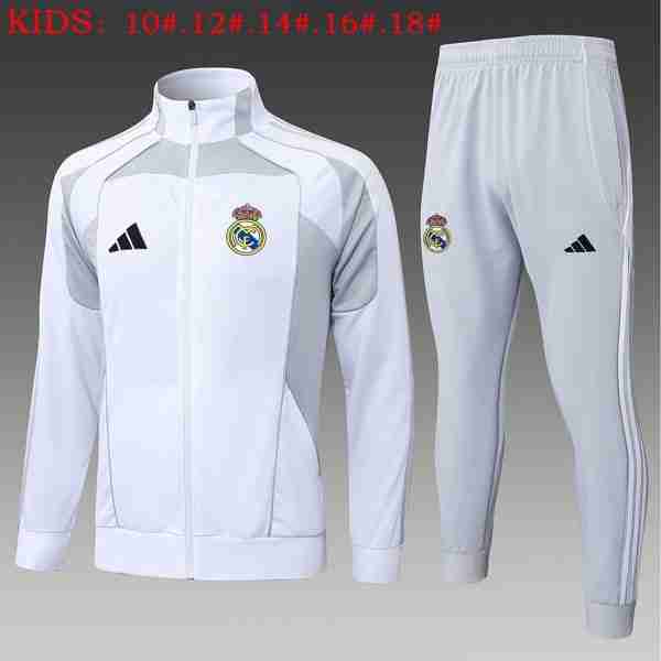 Ninos Chandal Real Madrid 2025-2026 Blanco 8 Chandal Niños Real Madrid 2025 2026 Blanco Gris