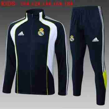 Chandal Niños Real Madrid 2025 2026 Negro Blanco