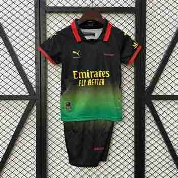 Camiseta AC Milan Conjunto Niño Off White 2025 2026 Verde