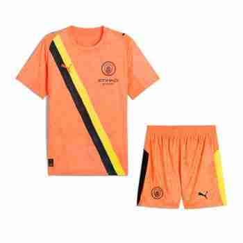Camiseta Manchester City Conjunto Niño KidSuper 2025 2026 Naranja