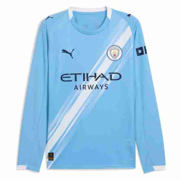 Tailandia Camiseta Manchester City 1ª ML 2025-2026 Tailandia Camiseta Primera Manga Larga Manchester City 2025 2026