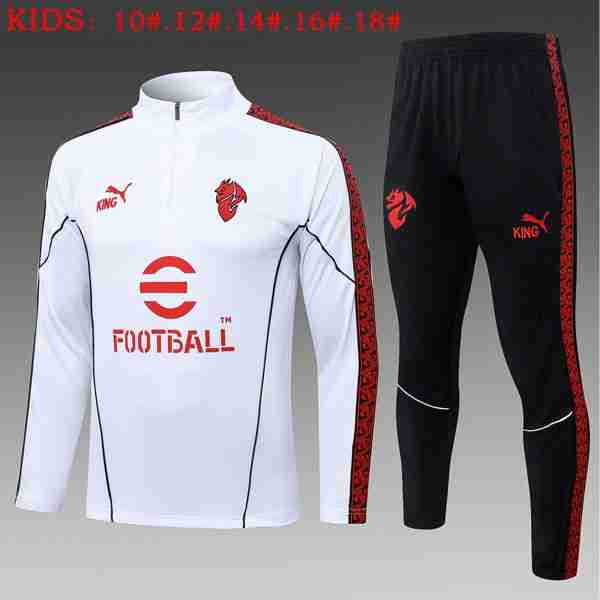Ninos Sudadera De Training AC Milan 2026-2027 Blanco Sudadera Entrenamiento Niños AC Milan 2026 2027 Blanco