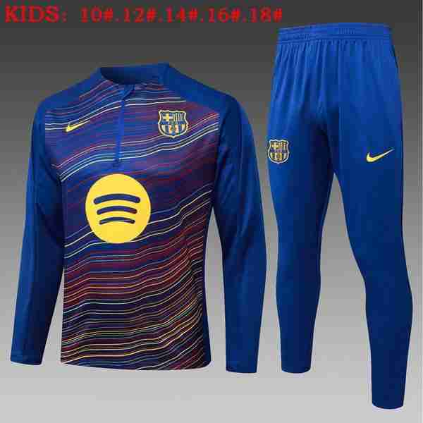 Ninos Sudadera De Training Barcelona 2026-2027 Azul 3 Sudadera Entrenamiento Niños FC Barcelona 2026 27