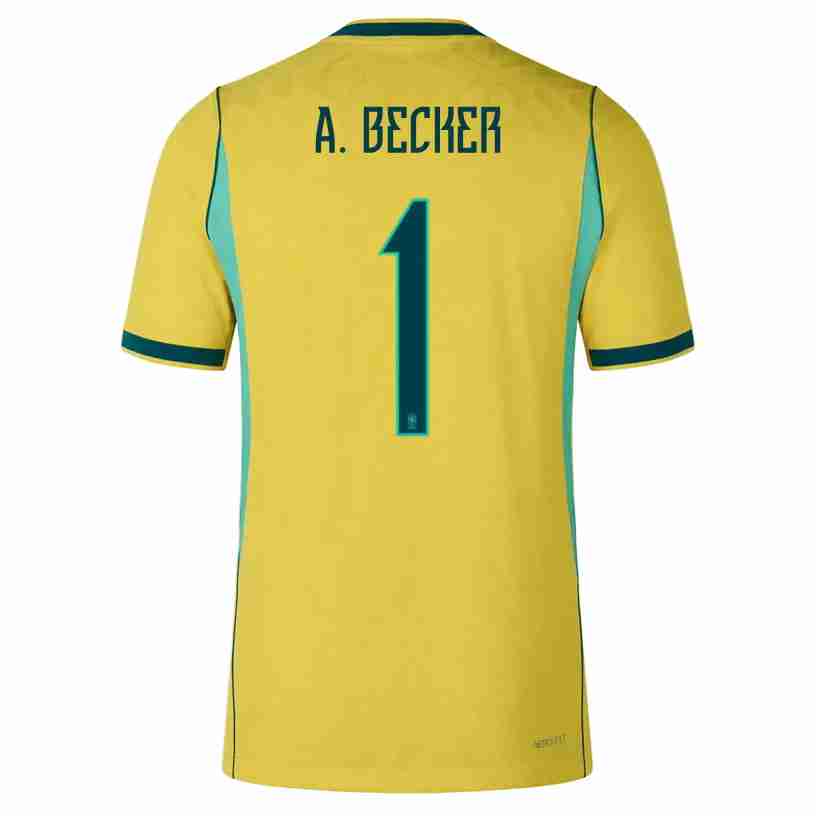 A. BECKER NO.1 Camiseta Primera Brasil 2026-Versión Jugador A. BECKER NO.1 Camiseta Primera Brasil 2026-Versión Jugador