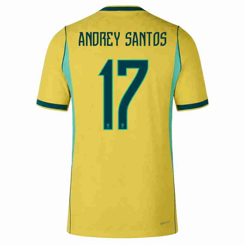 ANDREY SANTOS NO.17 Camiseta Primera Brasil 2026-Versión Jugador ANDREY SANTOS NO.17 Camiseta Primera Brasil 2026-Versión Jugador