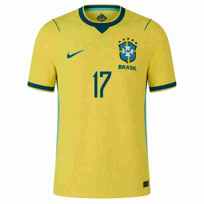 ANDREY SANTOS NO.17 Camiseta Primera Brasil 2026-Versión Jugador_1 ANDREY SANTOS NO.17 Camiseta Primera Brasil 2026-Versión Jugador_1