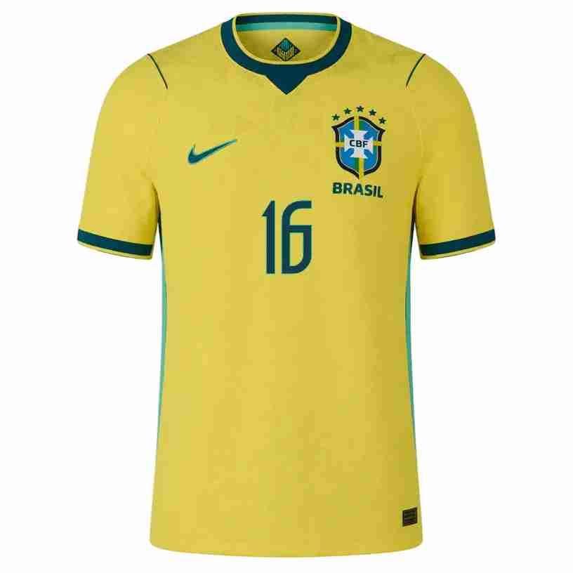 CARLOS AUGUSTO NO.16 Camiseta Primera Brasil 2026-Versión Jugador_1 CARLOS AUGUSTO NO.16 Camiseta Primera Brasil 2026-Versión Jugador_1