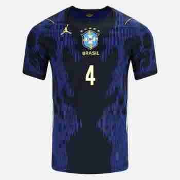MARQUINHOS NO.4 Camiseta Segunda Brasil 2026-Versión Jugador_1