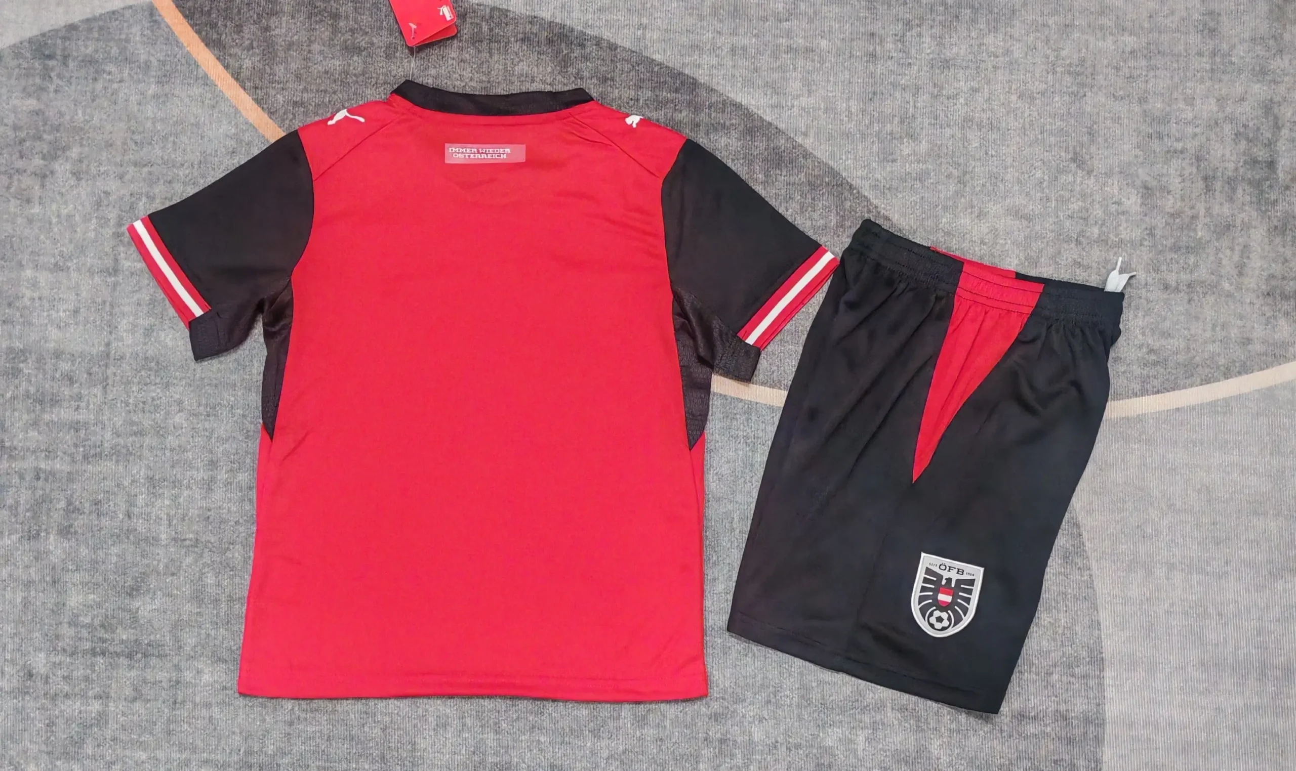 Camiseta Austria Conjunto Ninos Primera 2026 2027_1 Camiseta Austria Conjunto Niños Primera 2026 2027_1