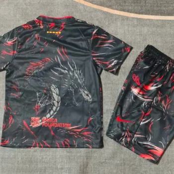 Camiseta FC Barcelona Conjunto Niños Dragón 2026 2027 Negro Rojo_1